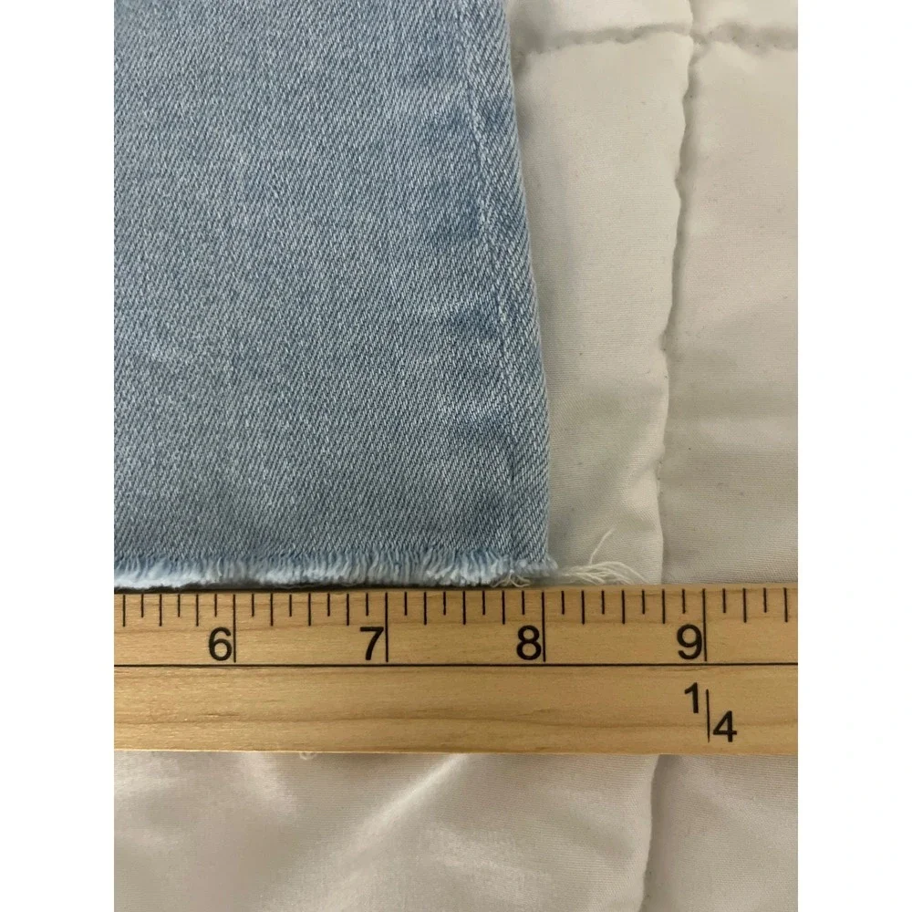 AG Adriano Goldschmied Farrah Boot Crop High Rise Distressed Jeans Light Wash 25